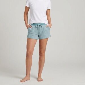 Stars Above Teal and White Striped Shorts